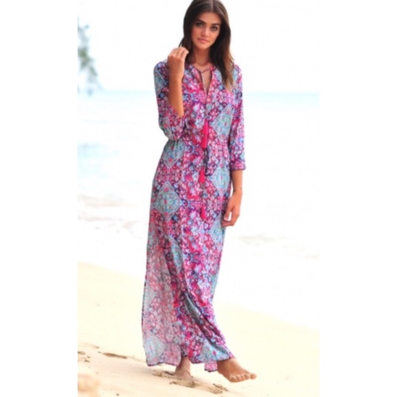 Seafolly Casablanca Tapestry Long Line Kaftan XL - Picture 6 of 16